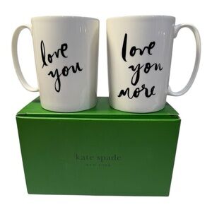 kate spade new york x Lenox “Love You / Love You More” Mug Set – New in Box